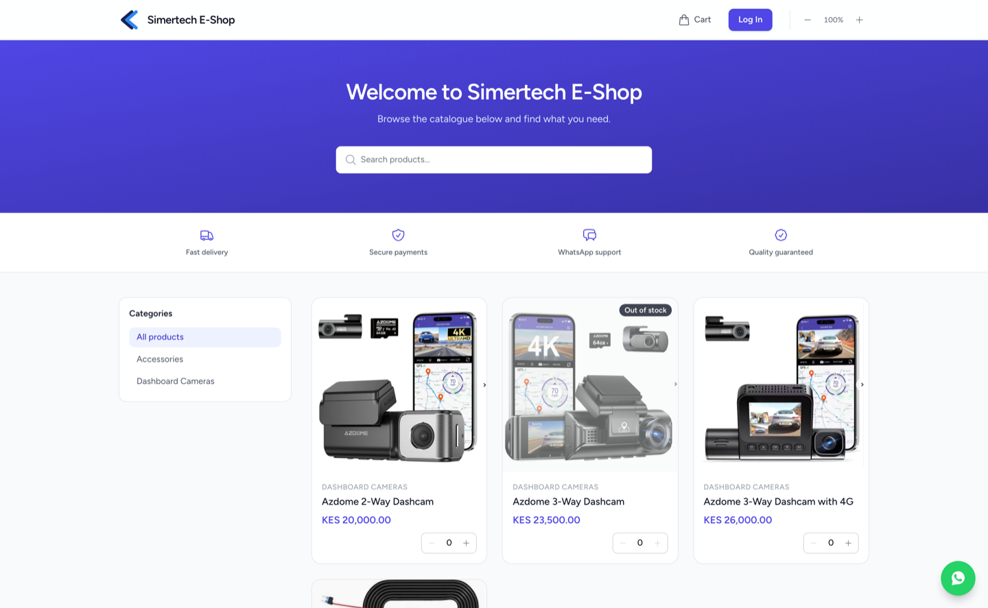 Simertech Shop storefront screenshot